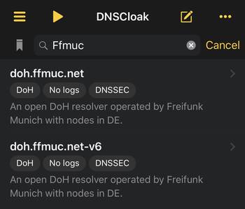 Picture: settingoptions on DNSCloak